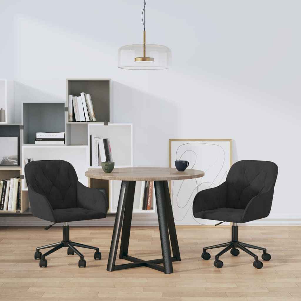 vidaXL Cadeiras de jantar giratórias 2 pcs veludo azul